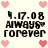 Pixelated icon with repeated text and heart symbols on a light background.