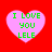 Four pink heart-shaped icons with green text "I LOVE YOU LELE" on a red background, arranged in a