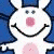 Pixelated white rabbit with pink nose and belly, smiling against blue background; text reads 'I'll be nicer.' above and 'When you're smarter.' below.