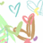 Pixelated icon with green palm trees, pink hearts on brown stems, and light blue heart outlines; text 'I Love Brian' appears in black block letters.