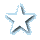 Three static star-shaped icons arranged in a 2x2 contact sheet with one empty space, each featuring white fill and light blue outlines on a gray background.