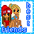 Two pixelated female figures in a side-by-side pose, one wearing red with white stars and the other in blue, against a light background.