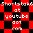 Red and black pixelated with repeating text 'Shortstake6 at youtube dot com' in white pixel font, alternating between checkerboard and diamond patterns