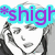 A black-and-white anime-style character with long hair appears in four , each with distinct text overlays in bright colors
