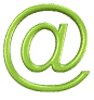 Green @ symbols and vertical lines arranged in a on a gray background, with some symbols showing slight variations in curvature and orientation