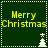Four identical green square display 'Merry Christmas' text with white tree and star icons, arranged in a with white dotted borders