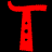 Two red pixelated T-shaped icons with black dots on a transparent background, displayed side-by-side in an animated contact sheet format.