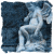 A static image of a seated angel statue with flowing robes against a dark blue background, rendered in a pixelated style.