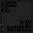 Animated contact sheet of 25 sampled frames from a 48x48 pixel AOL buddy icon showing text and particle effects on a dark background.