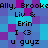 Pixelated of cyan and purple squares with repeated black text and symbols across two identical horizontal sections