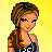 A 5x5 contact sheet of pixel art frames showing a female character with brown braided hair, blue halter top, and blue jeans against a yellow background, displaying variations in pose, text placement, and heart symbols across sampled animation frames.