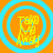 Four identical circular icons with orange backgrounds and cyan concentric rings, each containing yellow text reading "Take Me Away" over a heart symbol.