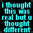 Cyan text on black background repeats 'i thought this was real but u thought different' in a pattern with one gray square at bottom right
