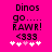 Pixelated text and symbols on a bright pink background with animated heart variations.