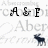 Animated icon with text and moose silhouettes on a white background, showing sequential changes in visible text.