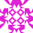 A static pixelated icon with a symmetrical pattern of magenta shapes on a white background, featuring four circular rings and four wing-like extensions.