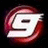 A pixelated white 'B' with a horizontal bar inside, surrounded by a red circular gradient on black background.