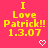 Yellow pixelated text on a solid pink background reads "I Love Patrick!! 1.3.07" with two white heart symbols below.