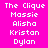 A static image displays a of names on a bright pink background with cyan text boxes, each containing the same list of names