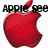 Red apple-shaped icons with a bite mark, some displaying text above or below the icon.