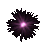 Five pixelated starburst shapes with varying central brightness and outer radiance on a gray background.
