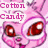 Pixelated pink cartoon character with large red eyes and a spiral on its head, shown in two side-by-side views.