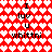 Red and white heart-patterned background with repeated text "I luv U whittni" in black pixelated font across two identical sections.