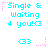 Pixelated cyan text reads "Single & Waiting 4 you!" with a heart symbol, surrounded by pink stars and dotted lines on a white background.