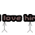 Animated icon shows text "I love Music" with a musical note forming a heart shape, transitioning from a simple text display to a heart-shaped note design.
