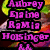 Pixelated text overlays in purple with black outlines on a checkered background, featuring names and phrases.
