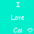 Pixelated white text and heart symbols on a cyan background, arranged in two vertical with identical content