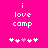 Pixelated text 'i love comp' on bright pink background with white and light pink heart symbols below.