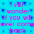 A static image with cyan background and blue star-like patterns, displaying repeated pink text in a