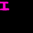 A sequence of pink pixelated text and abstract shapes on a black background, transitioning from single letters to 'Love You' phrases with varying distortion.
