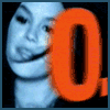 nine shows a person with dark hair and blue-toned skin, transitioning from obscured to clear views while orange text appears and disappears