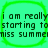 Green square with rounded corners contains repeated pixelated text reading "i am really starting to miss summer" in black font.