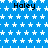 Blue background with white star pattern and repeated black text 'Haley' in multiple positions.