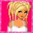 Pixelated icon of a blonde woman in white attire with angel wings and high heels, set against pink background with text "be mine <3333 Valentine".