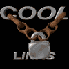 repeated chain-and-lock icons with 'COOL' and 'LINKS' text, showing animation changes in lock size and position across frames
