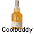 Pixelated static image of a liquor bottle with orange liquid and label, below which is black pixelated text reading "Coolbuddy" on white background.
