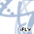 A repeating pattern of light blue abstract shapes on white background with 'iFLY' text in black and dotted outlines changing across frames.