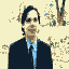 Animated contact sheet of a person in formal attire performing various gestures against a blurred outdoor background with trees and yellowish foliage.