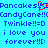 Pixelated blue background with repeated text phrases and a red heart symbol in the top center.