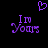 Purple pixelated text 'In Yours' with a heart symbol above, displayed on a black background.