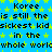 Blue background with yellow stars and repeated black text reading 'Koree is still the sickest kid in the whole world' across multiple lines.