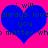 Two blue hearts on a bright pink background with pixelated text reading "i will always love you no matter who".