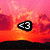 <3 icon appears on pink-orange sunset background; text "i love you!" in black outline font on right side of frame.