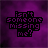 Purple background with pixelated text 'isn't someone missing me?' in black and white, transitioning to blurred handwritten-style 'Me?' text.