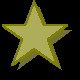 Two pixelated star shapes with gradient fills and dark outlines on a black background, one slightly darker than the other.