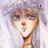 A 48x48 pixel buddy icon featuring a stylized anime character with long white hair and a black background with text elements.